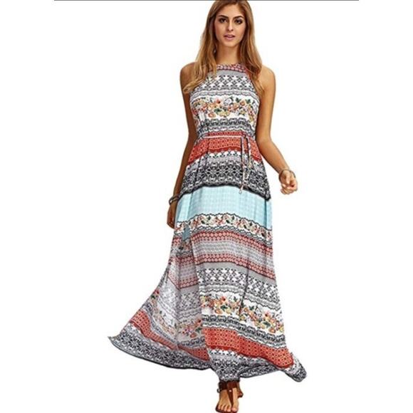 Boho Maxi Dress Size Small - Picture 2 of 10